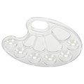 Палитра для рисования BRAUBERG KIDS, прозрачная, овальная, 10 ячеек (6 ячеек для красок и 4 для смешивания), европодвес, 192354 192354