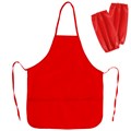 Накидка фартук с нарукавниками для труда ПИФАГОР, 3 кармана, стандартный размер, 44x55 см, красный, 228360 228360