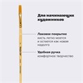 Кисть ПИФАГОР, СИНТЕТИКА, плоская, № 7, деревянная лакированная ручка, с колпачком, пакет с подвесом, 200860 200860
