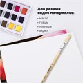 Кисть ПИФАГОР, ЩЕТИНА, плоская, № 8, деревянная лакированная ручка, пакет с подвесом, 200873 200873