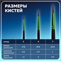 Кисти BRAUBERG PREMIUM, набор 3 шт. (из ворса пони круглые № 2, 4, 7), блистер, 201021 201021