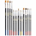 Кисти ПИФАГОР, набор 15 шт. (ПОНИ - 9 шт., СИНТЕТИКА - 4 шт., ЩЕТИНА - 2 шт., круглые, плоские), блистер, 200504 200504