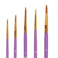 Кисти синтетика BRAUBERG, НАБОР 10 шт., фиолетовые (Круглые; Овальные; Плоские; Лайнеры), 201029 201029