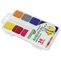 Краски акварельные BRAUBERG KIDS, медовые, 20 цветов, квадратные кюветы, пластиковый пенал, 192283 192283