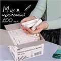 Мел белый квадратный 100 штук, ЮНЛАНДИЯ (Алгем), картонная упаковка, 229070 229070