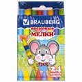 Восковые мелки BRAUBERG, НАБОР 24 цвета, 222964 222964