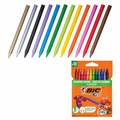 Мелки пластиковые BIC "Plastidecor", 12 цветов, ультрапрочные, круглые, картонная упаковка, подвес, 945764 222900