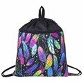 Мешок для обуви BRAUBERG БОЛЬШОЙ, с ручкой, карман на молнии, сетка, 49х41 см, "Feathers", 271057 271057