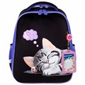 Ранец BRAUBERG FIT, 2 отделения, Sleeping kitten, велюровая панель, 38х27х14 см, 273107 273107