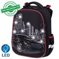 Ранец BRAUBERG PREMIUM, 2 отделения, с брелком, "City car", LED ЛАМПОЧКИ, 38х29х16 см, 271356 271356