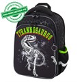 Ранец BRAUBERG QUADRO, 3 отделения, с брелком, "Tyrannosaur", светящийся рисунок, 37х28х18 см, 272021 272021