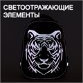 Ранец BRAUBERG SHINY, 2 отделения, с брелком, "Tiger", СВЕТЯЩИЙСЯ РИСУНОК, 38х28х14 см, 270698 270698