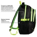 Рюкзак BRAUBERG HIGH SCHOOL универсальный, 3 отделения, "Неон", черный/салатовый, 46х31х18 см, 225520 225520