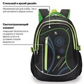 Рюкзак BRAUBERG HIGH SCHOOL универсальный, 3 отделения, "Неон", черный/салатовый, 46х31х18 см, 225520 225520