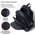 Рюкзак BRAUBERG TITANIUM универсальный, 3 отделения, черный, красные вставки, 45х28х18 см, 226376 226376