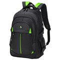 Рюкзак BRAUBERG TITANIUM универсальный, 3 отделения, черный, салатовые вставки, 45х28х18 см, 270766 270766