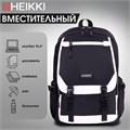 Рюкзак HEIKKI FUSION (ХЕЙКИ) универсальный, USB-порт, черный с белыми вставками, 45х31х15 см, 272578 272578