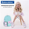 Рюкзак BRAUBERG PASTEL с термонашивками в комплекте, "Funny clouds", мятный, 40х29х14 см, 271421 271421