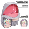 Рюкзак BRAUBERG PASTEL с термонашивками в комплекте, "Sweet paws", серый, 40х29х14 см, 272064 272064