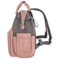 Рюкзак для мамы BRAUBERG MOMMY с ковриком, крепления на коляску, термокарманы, серый/розовый, 40x26x17 см, 270821 270821