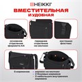 Сумка на плечо большая HEIKKI STREAM (ХЕЙКИ) два отделения, боковые карманы, А4, черная, 26х32х11 см, 272641 272641