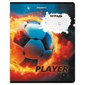Тетрадь 12 л. BRAUBERG косая линия, обложка картон, ФУТБОЛ, 107290 107290