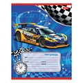 Тетрадь 12 л., HATBER, косая линия, обложка картон, "Спортивные авто" (микс в спайке), 013954, 12Т5В6 105422