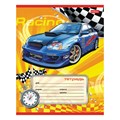 Тетрадь 12 л., HATBER, косая линия, обложка картон, "Спортивные авто" (микс в спайке), 013954, 12Т5В6 105422