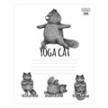 Тетрадь 24 л., HATBER, клетка, обложка картон, "Animals Yoga" (5 видов), 24Т5В1 105425
