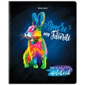 Тетрадь А5, 48 л., BRAUBERG, скоба, клетка, матовая ламинация, выборочный лак, "Animals Pop-Art" (микс в спайке), 404374 404374