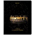 Тетрадь А5, 48 л., BRAUBERG, скоба, клетка, матовая ламинация, фольга, "Black&Gold" (микс в спайке), 404370 404370