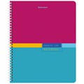 Тетрадь А5 120 л. BRAUBERG, гребень, клетка, глянцевая ламинация, "Color" (микс в спайке), 404447 404447