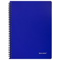 Тетрадь А5 80 л. BRAUBERG "Metropolis", спираль пластиковая, клетка, обложка пластик, СИНИЙ, 404744 404744