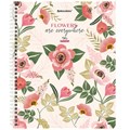 Тетрадь А5 96 л. BRAUBERG, гребень, клетка, твёрдая обложка, "Flowers" (микс в спайке), 404444 404444