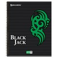 Тетрадь А5, 96 л., BRAUBERG, гребень, клетка, выборочный лак, "БЛЭК ДЖЭК", 401850 401850