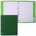 Тетрадь на кольцах БОЛЬШАЯ А4 (240х310 мм), 120 листов, под кожу, клетка, BRAUBERG "Joy", зелёный/светло-зелёный, 404508 404508