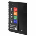 Тетрадь А4 120 л. BRAUBERG "Metropolis", спираль пластиковая, клетка, обложка пластик, ЧЕРНЫЙ, 404740 404740