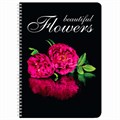 Тетрадь А4, 96 л., BRAUBERG, гребень, клетка, обложка картон, КРАСИВЫЕ ЦВЕТЫ, 403072 403072