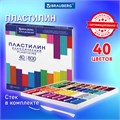 Пластилин классический BRAUBERG "АКАДЕМИЯ КЛАССИЧЕСКАЯ", 40 цветов, 800 г, СТЕК, ВЫСШЕЕ КАЧЕСТВО, 106512 106512