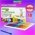 Пластилин классический BRAUBERG KIDS, 18 цветов, 360 г, со стеком, 106510 106510