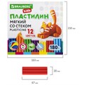 Пластилин мягкий восковой BRAUBERG KIDS, 12 цветов, 180 г, со стеком, 106495 106495