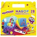Набор школьных принадлежностей в подарочной коробке ЮНЛАНДИЯ "НАБОР ПЕРВОКЛАССНИКА", 28 предметов, 880119 880119