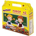 Набор школьных принадлежностей в подарочной коробке ЮНЛАНДИЯ "НАБОР ПЕРВОКЛАССНИКА", 42 предмета, 880118 880118