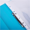 Папка для портфолио школьника, 2 кольца, 20 файлов, пластик, полупрозрачный, синяя, BRAUBERG, 126557 126557