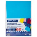 Набор картона и бумаги A4 мелованные (белый 10 л., цветной и бумага по 20 л.,10 цветов), BRAUBERG, 113567 113567