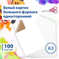 Картон для подшивки документов БОЛЬШОГО ФОРМАТА, А3 немелованный, 100 л., 260 г/м2, BRAUBERG, 297х420 мм, 124876 124876