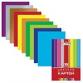 Картон цветной А4 2-сторонний МЕЛОВАННЫЙ, 10 листов 10 цветов, папка, HATBER, 195х280 мм, "Creative Set", 032441, 10Кц4_05934 126943