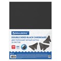 Картон цветной А4 ТОНИРОВАННЫЙ В МАССЕ, 50 листов, ЧЕРНЫЙ, в пленке, 220 г/м2, BRAUBERG, 210х297 мм, 113506 113506
