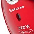 Пылесос BRAYER BR4221, с пылесборником, 2000 Вт, мощность всасывания 380 Вт, черный/красный 456123