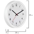 Часы настенные TROYKATIME (TROYKA) 75751701, круг, белые, белая рамка, 28х28х4 см 456779